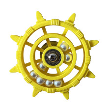 Safe Plastic Bird Toy Vibranted Steering-Yellow white beads