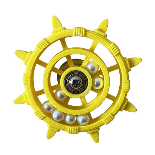 Interactive Bird Toy Rotating Colorful Beads-Yellow white beads
