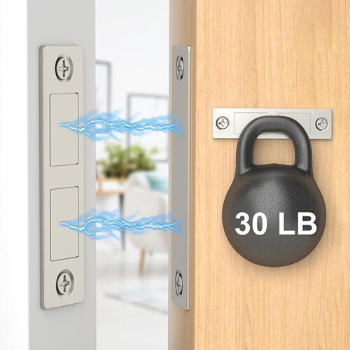 6pcs Very Thin Magnetic Cabinet Latches No Screw-Silver 2