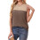 Damen-Oberteil mit Rundhalsausschnitt, Basic,-braun XXL 4