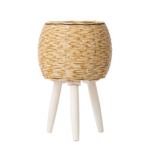 Stylish Indoor Planter Container With Woven Look-513A yellow