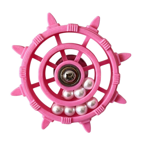 Interactive Bird Toy Rotating Colorful-rose red white beads