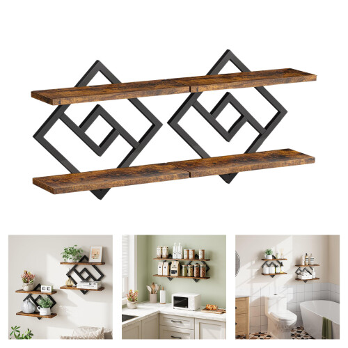 Multiple Layer Wall Shelf Keys Organizers Wood Easyly MountWall 1
