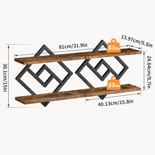 Multiple Layer Wall Shelf Keys Organizers Wood Easyly MountWall 2