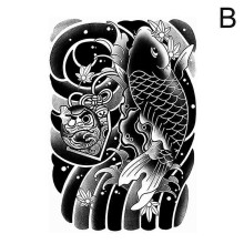 (Black) Fruit Juice Herb Tattoo Sticker Temporary Fake Tattoo Sticker Waterproof