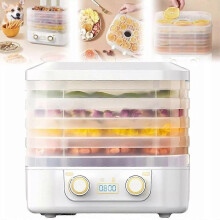 (EU Plug, White) 5 Layers Fruit Dryer Electric Meat Grinder Drying Machine For Vegetable Fruit 48 Hours Long Lasting Thermostatic Food Dehydrator