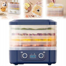 (EU Plug, blue) 5 Layers Fruit Dryer Electric Meat Grinder Drying Machine For Vegetable Fruit 48 Hours Long Lasting Thermostatic Food Dehydrator