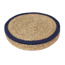 Leaf & Loom Set of 6 Navy Border Seagrass Placemats in Basket