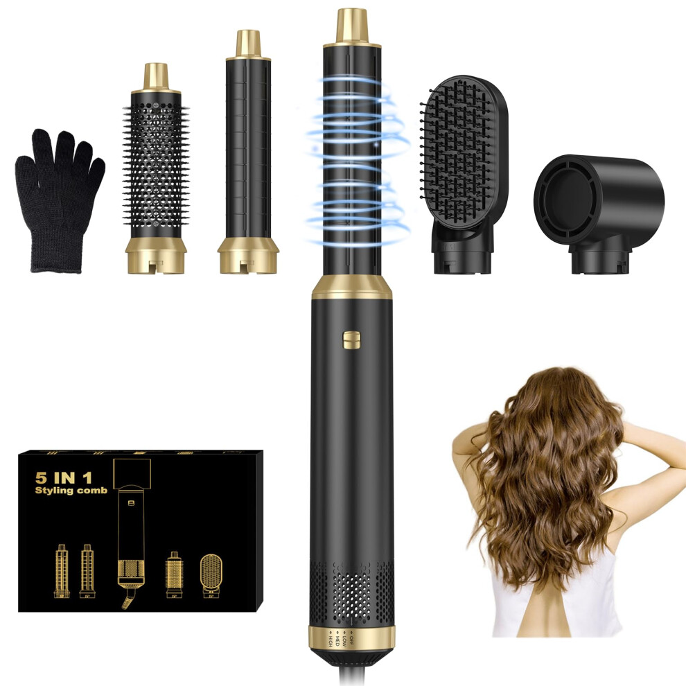 5 in 1 Blow Dryer Brush Set with Negative Ion Technology for Fast Drying, Curling and Straightening