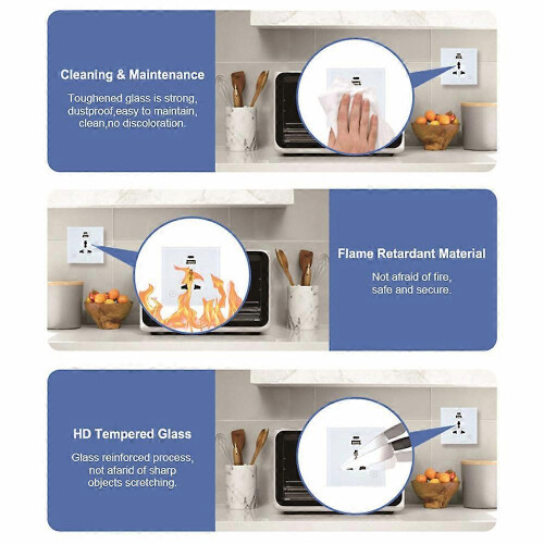 (white) Matter WIFI Zigbee Wall Socket With USB Type C Universal Electrical Plug Outlet Power Touch Switch For Alexa Google Home Tuya 2