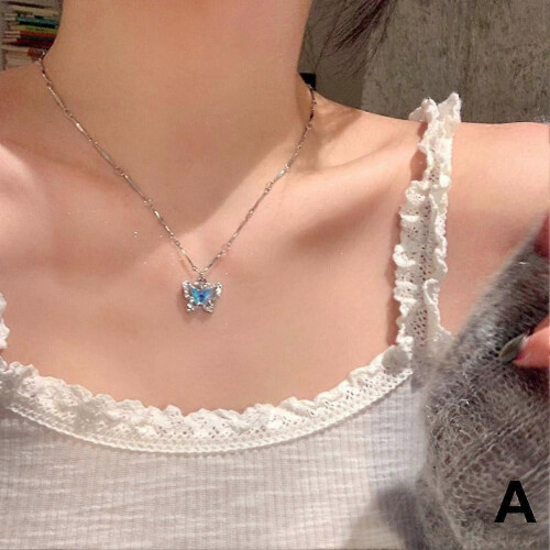 (A) Summer Cool Double Butterfly Necklace