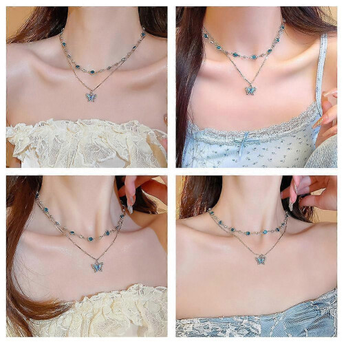 (A) Summer Cool Double Butterfly Necklace 2