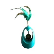 (blue) Feather Tumblers Cat Toy Tumble toy Feather Teaser Stick with Catnip Ball  Pet Exercise and Motion Toys Moving