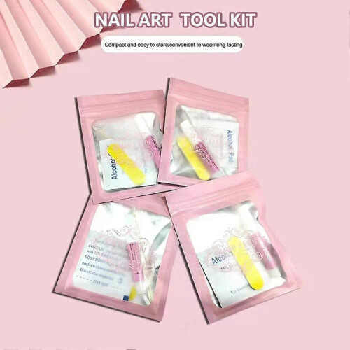 (4pcs) Nail Art Tool Kit Nail Jelly Glue DIY Set File Strip For Beginner 1