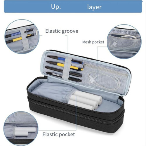 Portable Printer Case for Phomemo M08F, Itari M832, JADENS, Aixiqee, MUNBYN Double-Layers Mobile Printer Storage Bag 1