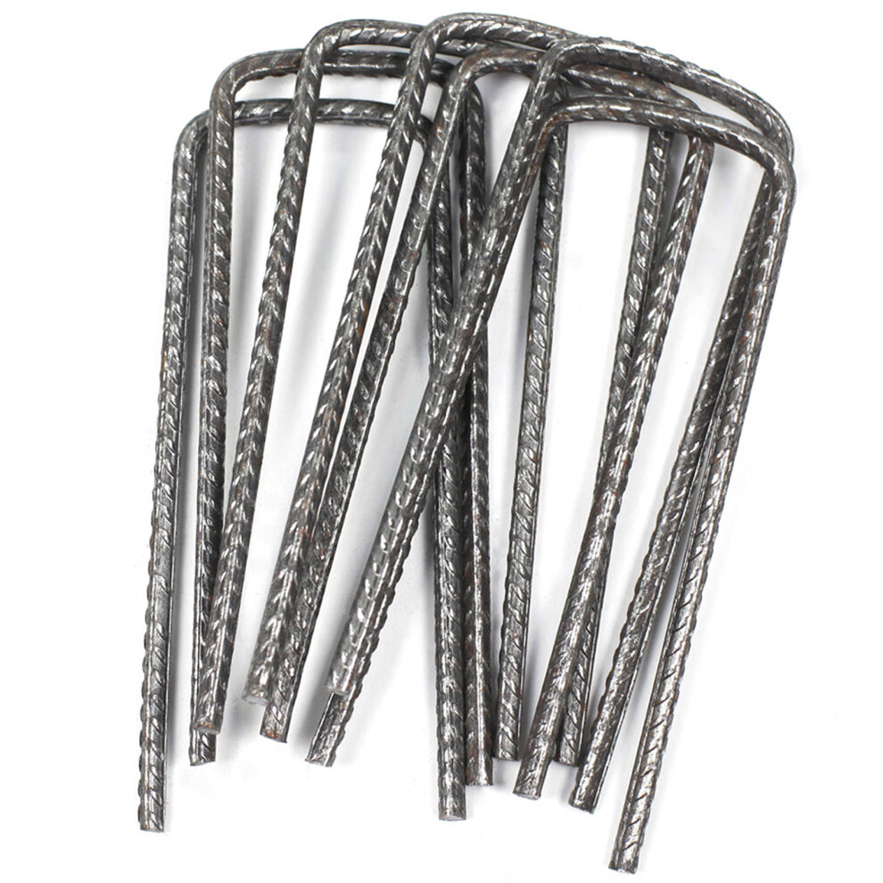 Actiasgear Metal U Pins Steel Ground Pegs Garden Fixing Staples