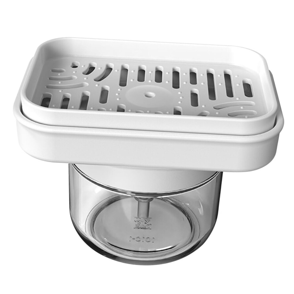 Dish Soap Dispenser With Sponge Holder, Clear Bottle For Kitchen Sink, Controlled Pump Design 9073542792604
