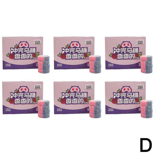 (6 boxes) Rose double effect toilet cleaning block cleaning agent double color deodorant