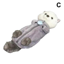 (Sloth) Kawaii Plush Shark Pencil Case - Cute Student Stationery Bag for Back To School