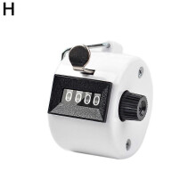 (1pcs Beige)Mechanical Tally Counter Hand Held 4 Digit Palm Golf Finger Counting Clicker