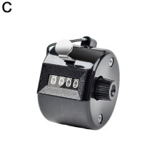 (Black)Mechanical Tally Counter Hand Held 4 Digit Palm Golf Finger Counting Clicker