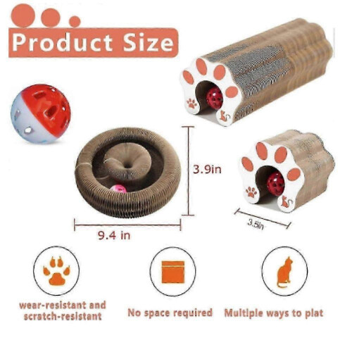 (B) Kitty Kurlz Magic Organ Cat Scratching Board Interactive Foldable Toy 2