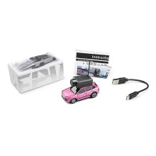 (Transparent L,Pink)Mini FPV Remote Control Car - Silver (with Camera+APP Control) 1:64