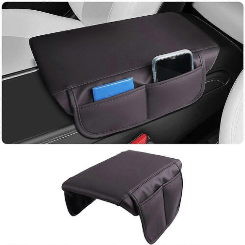 (Purple) Car Armrest Classic Pad Multi-functional Quality Tuning Storage Leather Function Interior Cushioith High Box