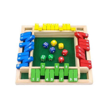 (colour)Funny Family Games-Shut The Box Wooden Dice Board Game