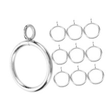 10pcs Silver Metal Curtain Eyelet Rings Durable Iron Build Smooth Sliding for Roman and Shower Rods