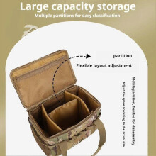 (Black) Outdoor Cutlery Storage Bag, Camping Large Capacity Picnic Bag