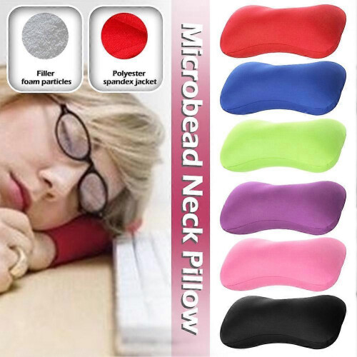 (White switch model) Micro bead Pillow Cushion Travel Beanie Bolster Roll Nap Neck 1