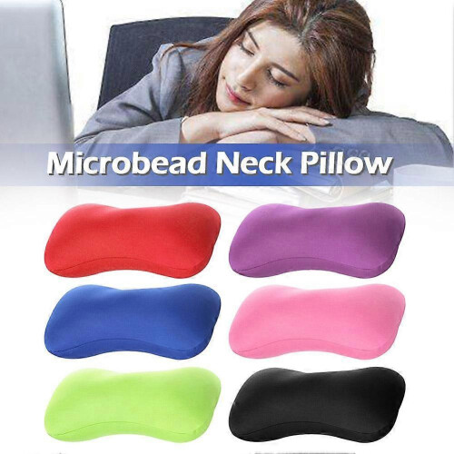 (White switch model) Micro bead Pillow Cushion Travel Beanie Bolster Roll Nap Neck 2