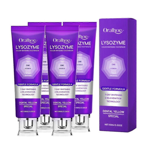(4pcs)1-5pcs Lysozyme Whitening Toothpaste, 2026 Colour Correcting Purple -Toothpaste New