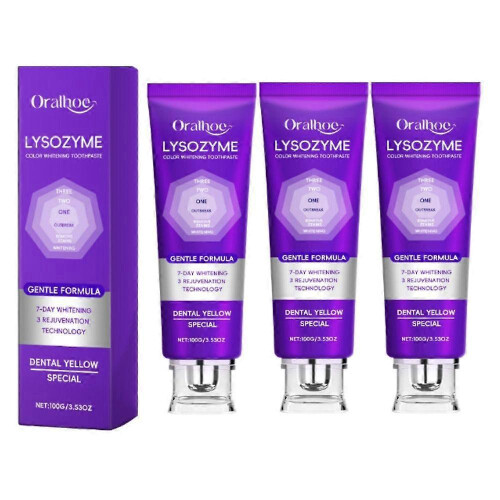 (3pcs) 1-5pcs Lysozyme Whitening Toothpaste, 2026 Colour Correcting Purple -Toothpaste New