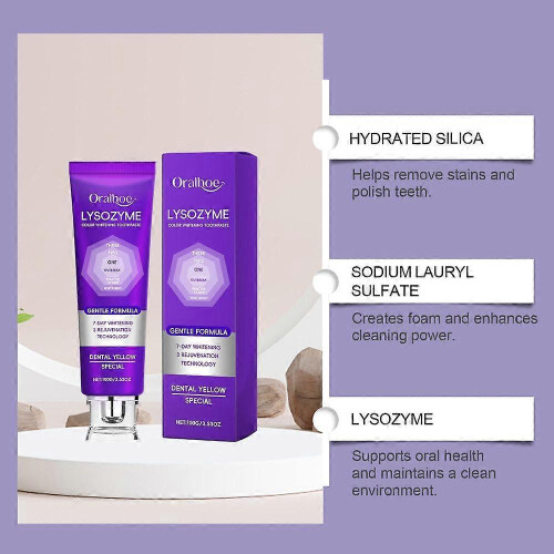 (1pc)1-5pcs Lysozyme Whitening Toothpaste, 2026 Colour Correcting Purple -Toothpaste New 1