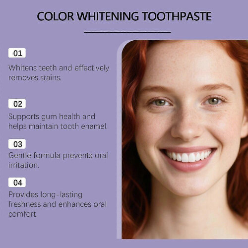 (3pcs) 1-5pcs Lysozyme Whitening Toothpaste, 2026 Colour Correcting Purple -Toothpaste New 1