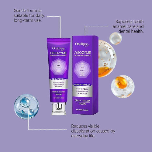 (3pcs) 1-5pcs Lysozyme Whitening Toothpaste, 2026 Colour Correcting Purple -Toothpaste New 2