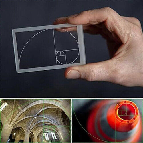 (Yellow line 7cm) Golden Ratio/Fibonacci Composition View Finder, Fibonacci Composition Viewfinder 2