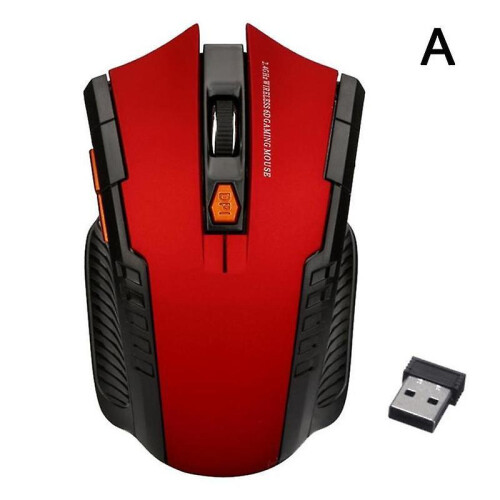 (Red) Mouse Mice Laptop Computer Wireless PC Optical Scroll + USB GHz
