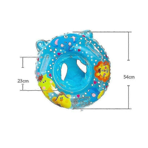 (Blue) Double Handle Safety Baby Float Swim Ring Inflatable Infant Kids Swimming Pool Rings 1