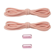(Cherry Powder) Unisex Convenient Slip On Shoelace Accessories Elastic No Tie Shoe Laces with Metal Aglets for Commuting Sports Travel brown