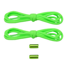 (Fluorescent green) Unisex Convenient Slip On Shoelace Accessories Elastic No Tie Shoe Laces with Metal Aglets for Commuting Sports Travel brown