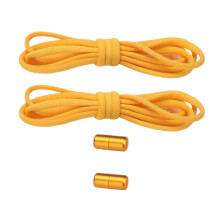 (Yellow) Unisex Convenient Slip On Shoelace Accessories Elastic No Tie Shoe Laces with Metal Aglets for Commuting Sports Travel brown