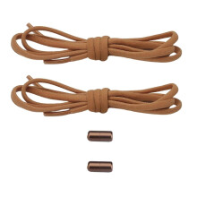 (brown) Unisex Convenient Slip On Shoelace Accessories Elastic No Tie Shoe Laces with Metal Aglets for Commuting Sports Travel brown