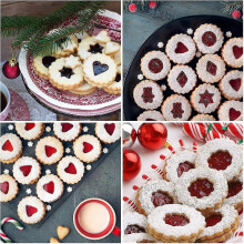 9-pack Of Mini Linzer Cookie Cutters Festive Biscuit Molds for Christmas Winter Holidays - DD