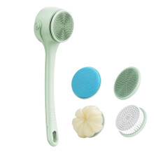Electric Shower Brush with 4 Replaceable Heads, IPX7 Waterproof Rechargeable Body Scrubber, Mint Green