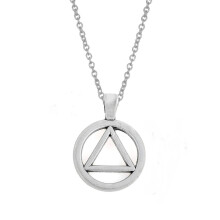 My Shape Zinc Alloy AA Symbol Alcoholics Anonymous Pendant Necklace Jewelry Gifts, Zinc