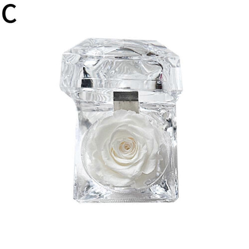 (B) Clear Acrylic Plastic Jewelry Box Mini Storage Box Acrylic Flower Box