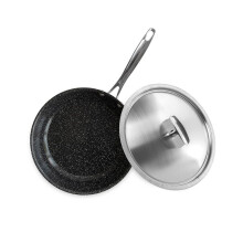 Nordic Ware Basalt Aluminum Saute Skillet and Lid Set, 10-Inch, Ceramic Coating